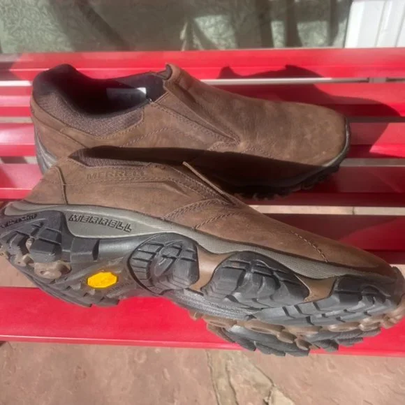 Men\'s 9.5 MERRELL Moab Adventure Slip-On Brown Nubuck Leather Hiking Shoe EUC Merrell Men main image 4